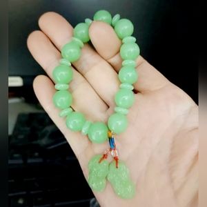 NEW 10mm green jade pixiu wealth health luck prosperity small bracelet
